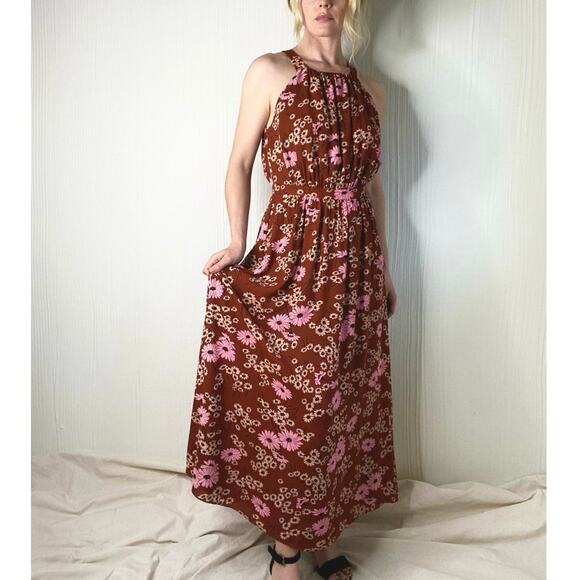 MADEWELL Hillside Halter Floral Midi Dress in Hillside Daisies US SMALL - Picture 3 of 13